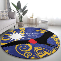 Nauru Angam Day Round Carpet Naoero Frigate Bird Polynesian Pattern LT14 - Polynesian Pride