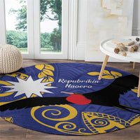 Nauru Angam Day Round Carpet Naoero Frigate Bird Polynesian Pattern LT14 - Polynesian Pride