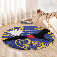 Nauru Angam Day Round Carpet Naoero Frigate Bird Polynesian Pattern LT14 - Polynesian Pride