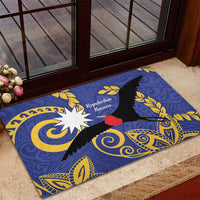 Nauru Angam Day Rubber Doormat Naoero Frigate Bird Polynesian Pattern LT14 - Polynesian Pride