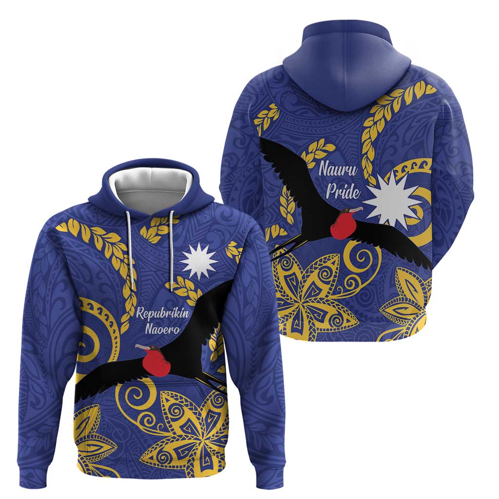 Nauru Angam Day Zip Hoodie Naoero Frigate Bird Polynesian Pattern LT14 - Polynesian Pride
