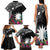 Black Nauru Family Matching Tank Maxi Dress and Hawaiian Shirt Naoero Map With Polynesian Tropical Flowers