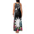 Black Nauru Family Matching Tank Maxi Dress and Hawaiian Shirt Naoero Map With Polynesian Tropical Flowers