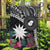 Black Nauru Garden Flag Naoero Map With Polynesian Tropical Flowers