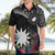 Black Nauru Hawaiian Shirt Naoero Map With Polynesian Tropical Flowers