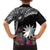 Black Nauru Hawaiian Shirt Naoero Map With Polynesian Tropical Flowers