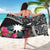 Black Nauru Sarong Naoero Map With Polynesian Tropical Flowers