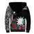 Black Nauru Sherpa Hoodie Naoero Map With Polynesian Tropical Flowers