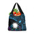 Blue Nauru Grocery Bag Naoero Map With Polynesian Tropical Flowers