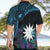 Blue Nauru Hawaiian Shirt Naoero Map With Polynesian Tropical Flowers