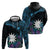 Blue Nauru Hoodie Naoero Map With Polynesian Tropical Flowers