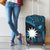 Blue Nauru Luggage Cover Naoero Map With Polynesian Tropical Flowers