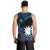 Blue Nauru Men Tank Top Naoero Map With Polynesian Tropical Flowers