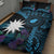 Blue Nauru Quilt Bed Set Naoero Map With Polynesian Tropical Flowers