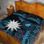 Blue Nauru Quilt Bed Set Naoero Map With Polynesian Tropical Flowers