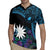 Blue Nauru Rugby Jersey Naoero Map With Polynesian Tropical Flowers