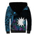 Blue Nauru Sherpa Hoodie Naoero Map With Polynesian Tropical Flowers