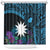 Blue Nauru Shower Curtain Naoero Map With Polynesian Tropical Flowers