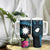 Blue Nauru Tumbler With Handle Naoero Map With Polynesian Tropical Flowers