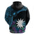 Blue Nauru Zip Hoodie Naoero Map With Polynesian Tropical Flowers