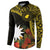 Gold Nauru Button Sweatshirt Naoero Map With Polynesian Tropical Flowers