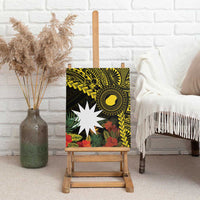 Gold Nauru Canvas Wall Art Naoero Map With Polynesian Tropical Flowers LT14 - Polynesian Pride