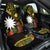 Gold Nauru Car Seat Cover Naoero Map With Polynesian Tropical Flowers