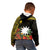 Gold Nauru Kid Hoodie Naoero Map With Polynesian Tropical Flowers