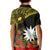 Gold Nauru Kid Polo Shirt Naoero Map With Polynesian Tropical Flowers