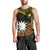 Gold Nauru Men Tank Top Naoero Map With Polynesian Tropical Flowers