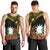 Gold Nauru Men Tank Top Naoero Map With Polynesian Tropical Flowers