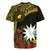 Gold Nauru Rugby Jersey Naoero Map With Polynesian Tropical Flowers