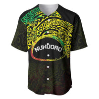 Personalised Nukuoro Atoll Baseball Jersey Polynesian Tattoo Curves Reggae Version LT14 Reggae - Polynesian Pride