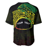 Personalised Nukuoro Atoll Baseball Jersey Polynesian Tattoo Curves Reggae Version LT14 - Polynesian Pride
