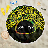 Personalised Nukuoro Atoll Beach Blanket Polynesian Tattoo Curves Reggae Version LT14 One Size 150cm Reggae - Polynesian Pride