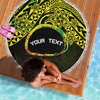 Personalised Nukuoro Atoll Beach Blanket Polynesian Tattoo Curves Reggae Version LT14 - Polynesian Pride