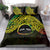 Personalised Nukuoro Atoll Bedding Set Polynesian Tattoo Curves Reggae Version