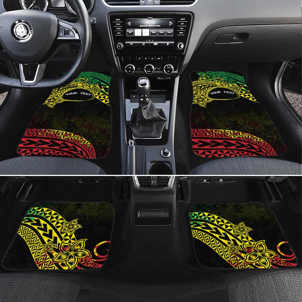 Personalised Nukuoro Atoll Car Mats Polynesian Tattoo Curves Reggae Version LT14 Set 4pcs Reggae - Polynesian Pride