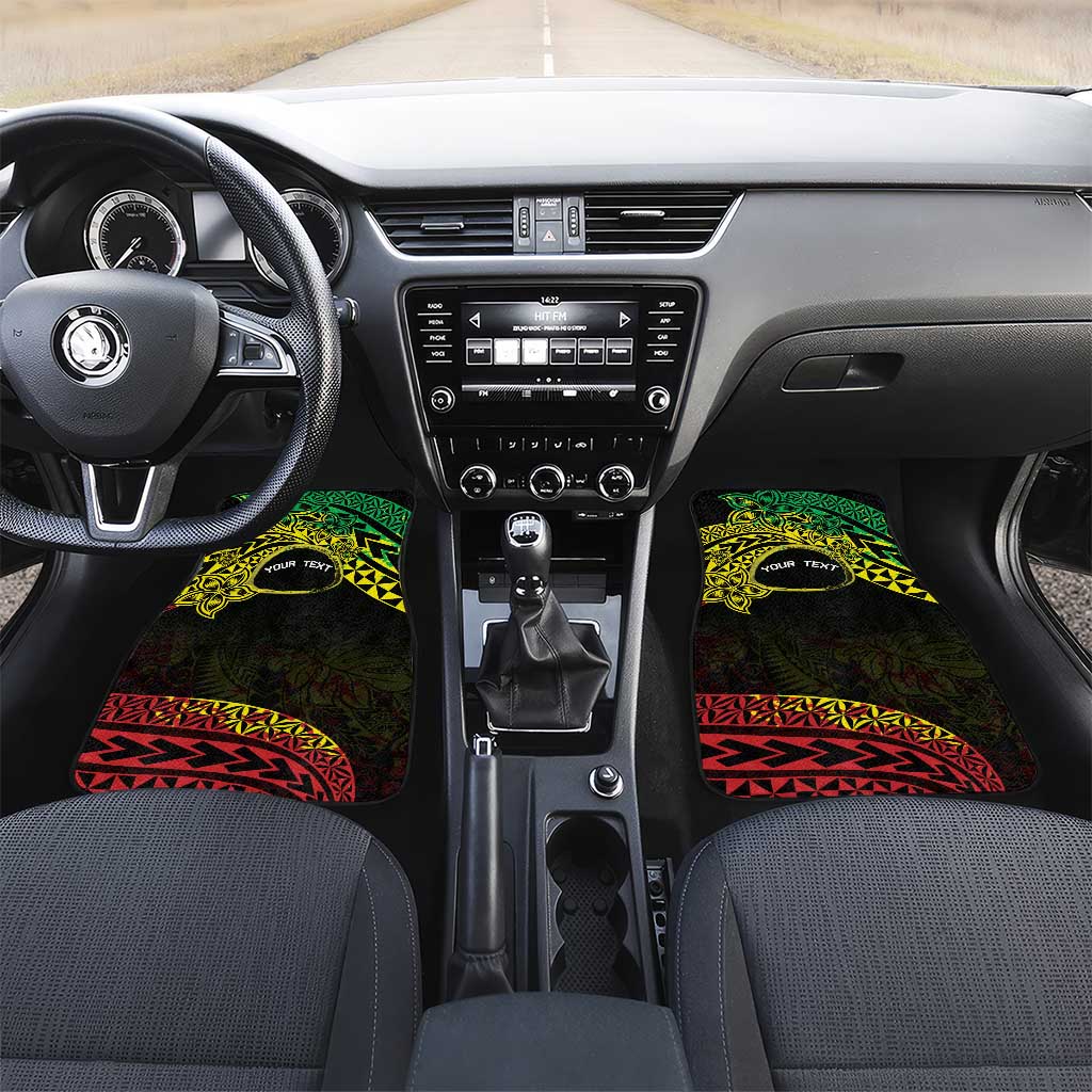 Personalised Nukuoro Atoll Car Mats Polynesian Tattoo Curves Reggae Version LT14 Set 2pcs - Front Reggae - Polynesian Pride