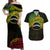 Personalised Nukuoro Atoll Couples Matching Off Shoulder Maxi Dress and Hawaiian Shirt Polynesian Tattoo Curves Reggae Version