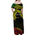 Personalised Nukuoro Atoll Family Matching Off Shoulder Maxi Dress and Hawaiian Shirt Polynesian Tattoo Curves Reggae Version