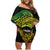 Personalised Nukuoro Atoll Family Matching Off Shoulder Short Dress and Hawaiian Shirt Polynesian Tattoo Curves Reggae Version