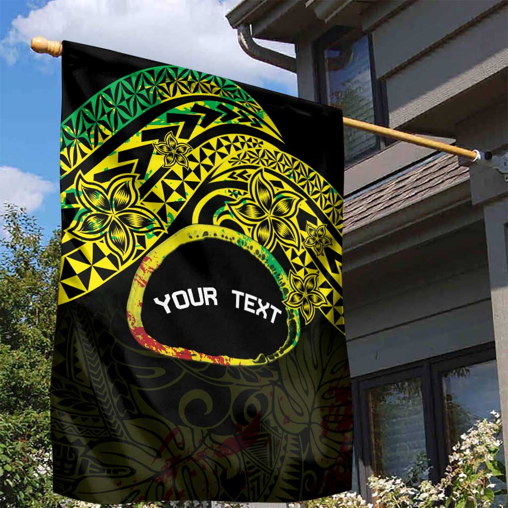 Personalised Nukuoro Atoll Garden Flag Polynesian Tattoo Curves Reggae Version LT14 - Polynesian Pride