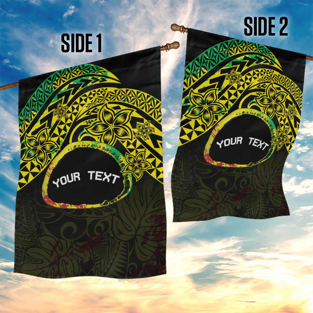 Personalised Nukuoro Atoll Garden Flag Polynesian Tattoo Curves Reggae Version LT14 - Polynesian Pride
