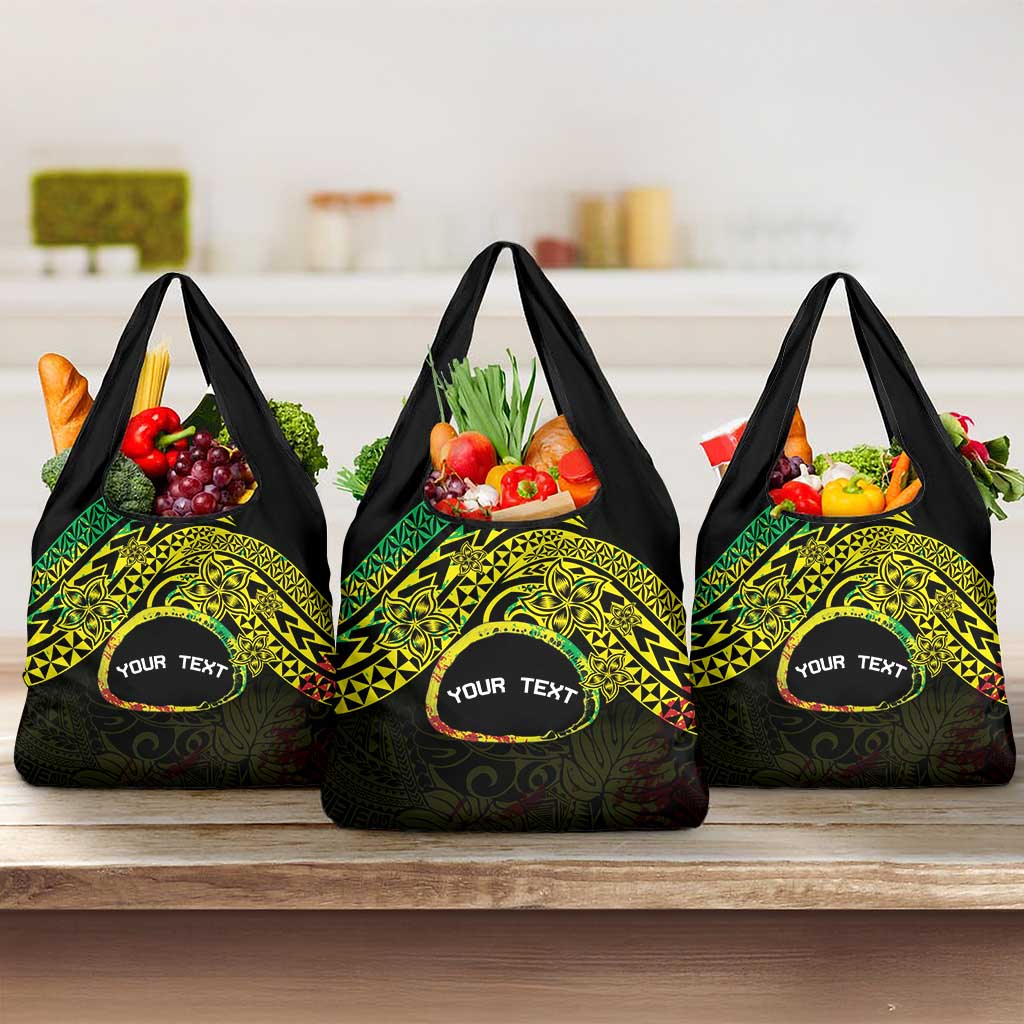 Personalised Nukuoro Atoll Grocery Bag Polynesian Tattoo Curves Reggae Version LT14 3-pack One Size Reggae - Polynesian Pride