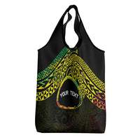 Personalised Nukuoro Atoll Grocery Bag Polynesian Tattoo Curves Reggae Version LT14 - Polynesian Pride