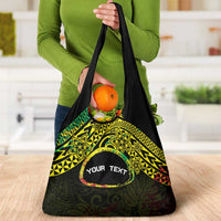 Personalised Nukuoro Atoll Grocery Bag Polynesian Tattoo Curves Reggae Version LT14 - Polynesian Pride