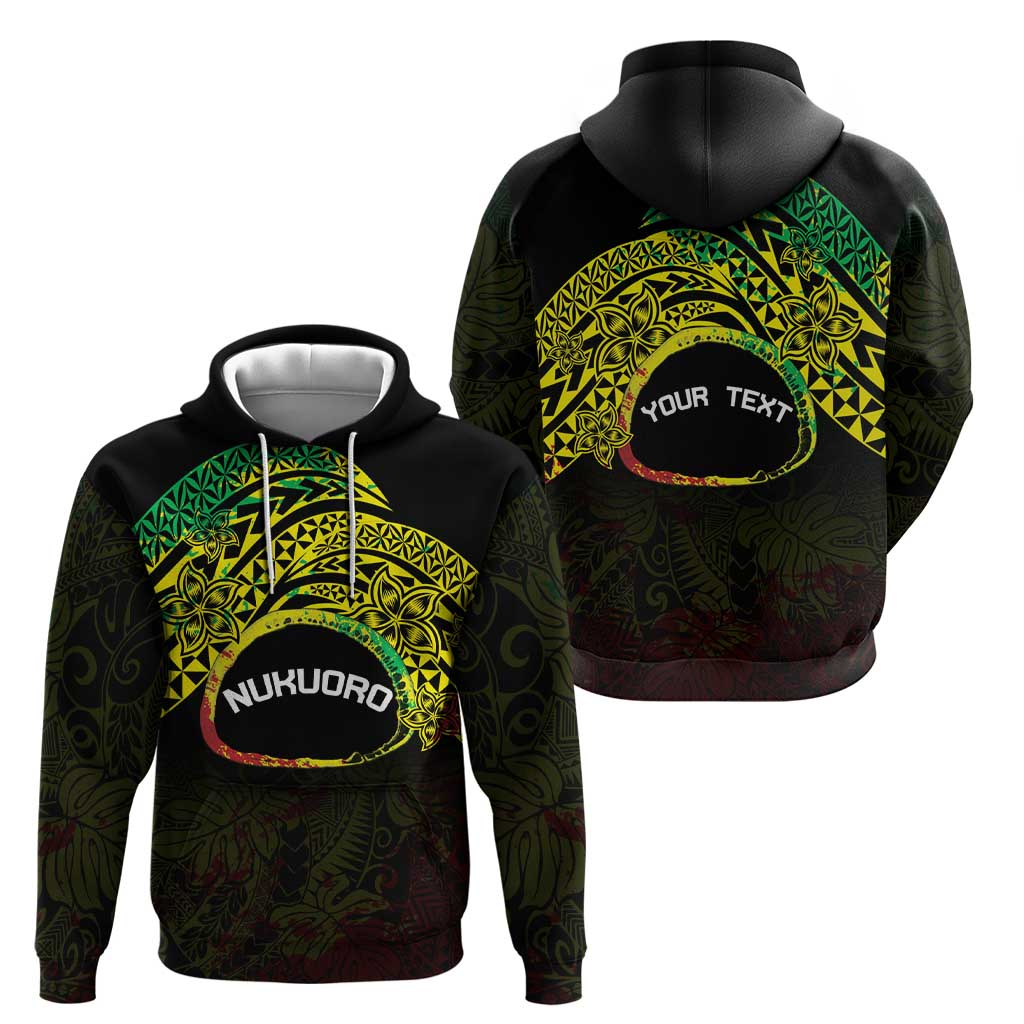 Personalised Nukuoro Atoll Hoodie Polynesian Tattoo Curves Reggae Version LT14 - Polynesian Pride