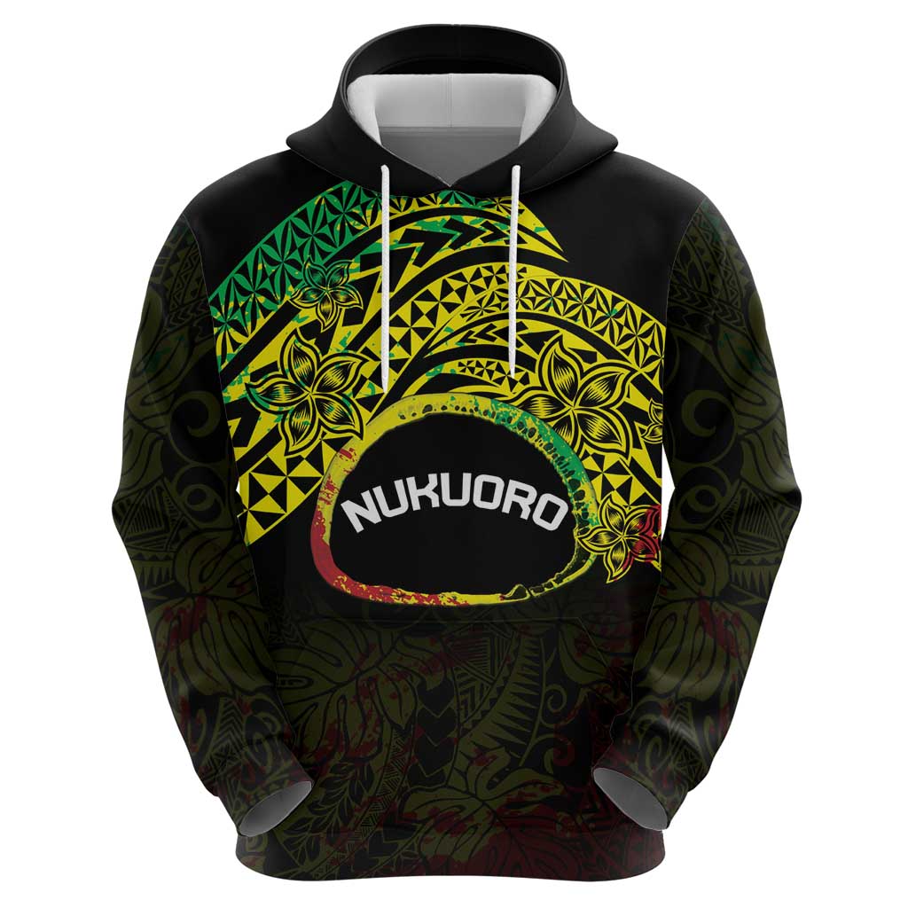 Personalised Nukuoro Atoll Hoodie Polynesian Tattoo Curves Reggae Version LT14 - Polynesian Pride