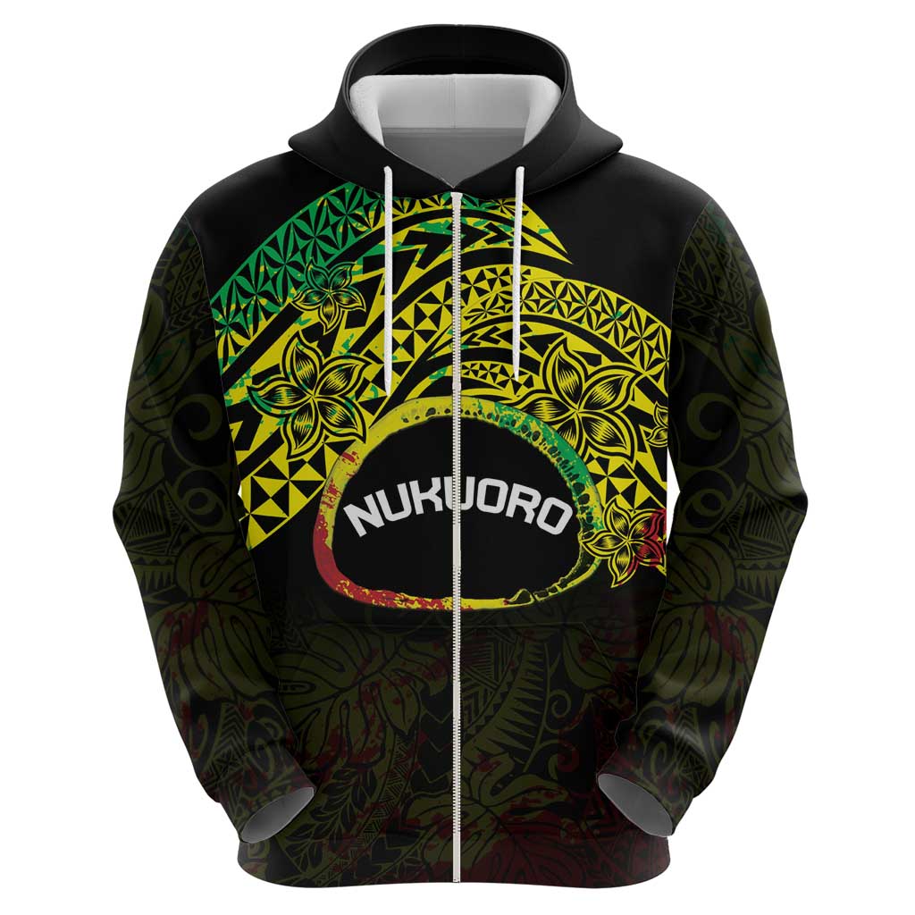 Personalised Nukuoro Atoll Hoodie Polynesian Tattoo Curves Reggae Version LT14 - Polynesian Pride